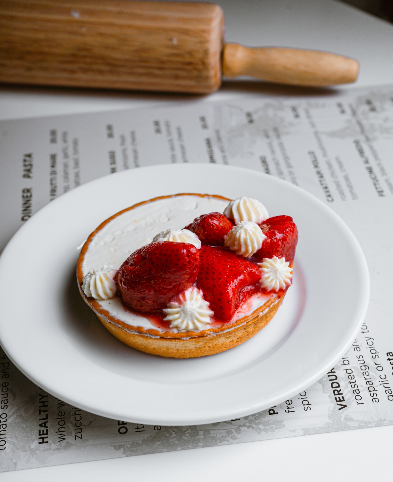 Strawberry cream tart on the Pronto Pasta menu